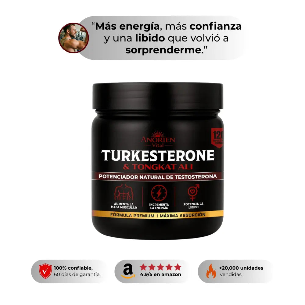 Turkesterone - Fórmula Premium para Resistencia, Fuerza y Vitalidad (120 Cápsulas)