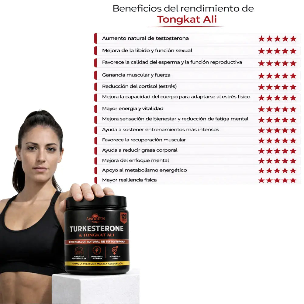 Turkesterone - Fórmula Premium para Resistencia, Fuerza y Vitalidad (120 Cápsulas)